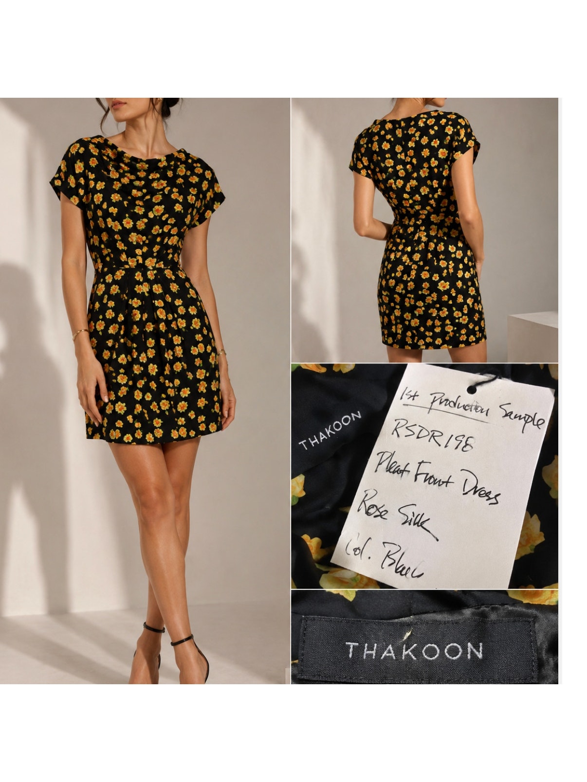 Rare 2009 Thakoon First Production Sample Rose Silk Pleat Front Dress One Size
